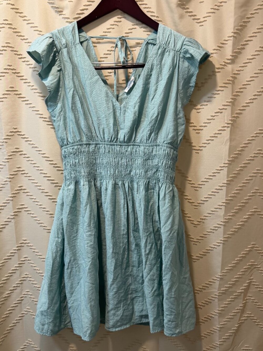 Blu Pepper Dress Large Sage Green Smocked Cottagecore Boho Summer